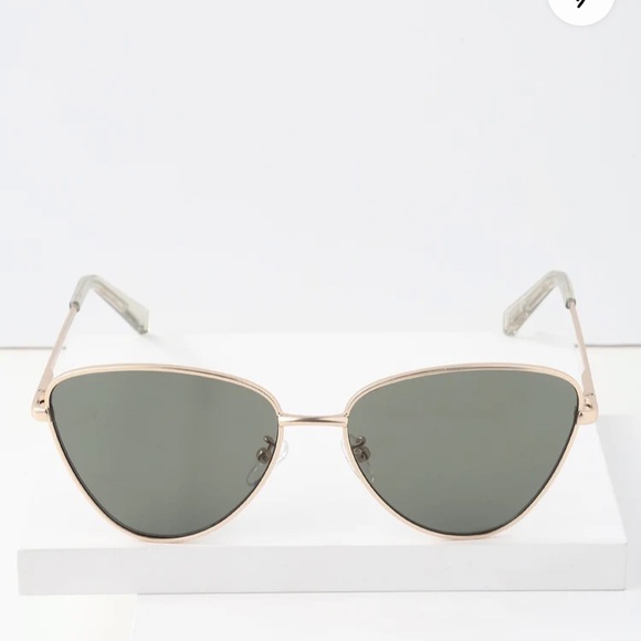 Le Specs ~ Echo ~ Gold Geometric Butterfly Sunglasses - Picture 11 of 14